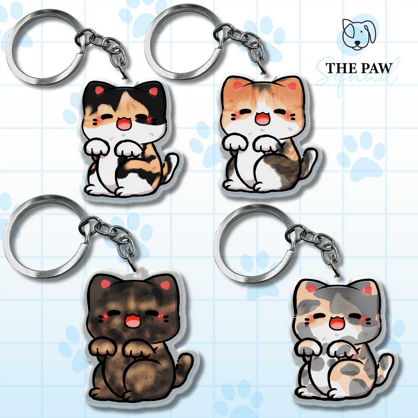 Calico Cat Keychain