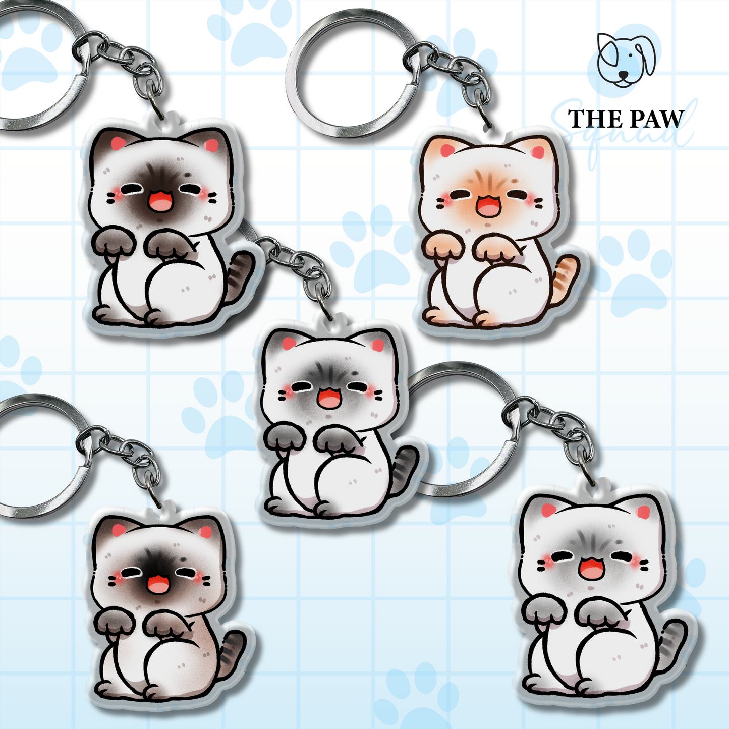 Siamese Cat Keychain