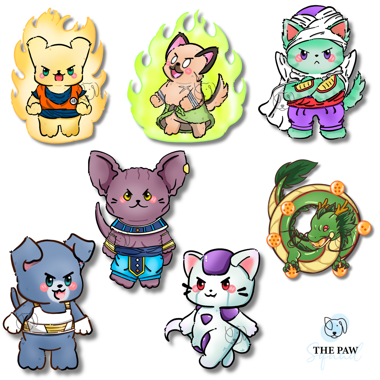 Draggin' Ballz Pet Cosplay Stickers(Set/Individual)