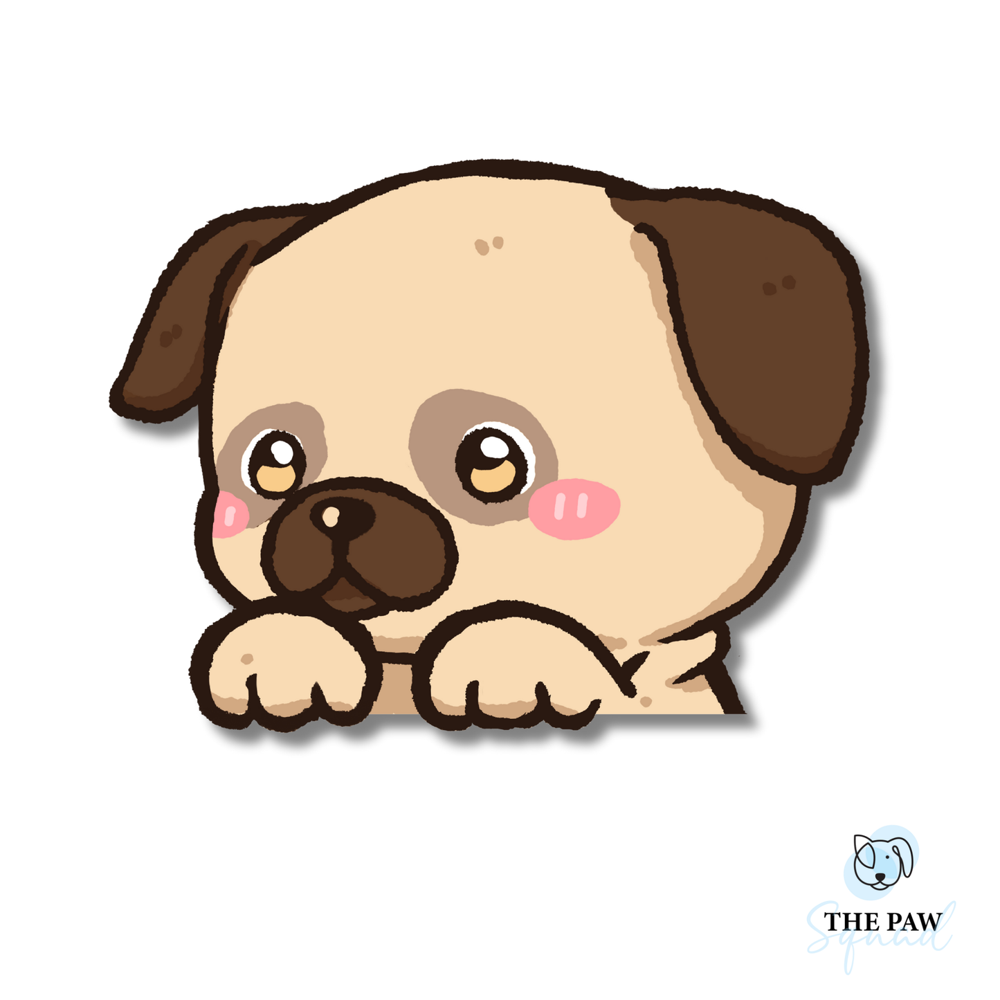 Pug Peeker Sticker