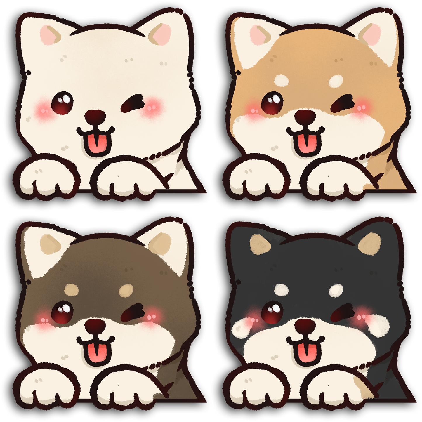 Shiba Peeker Sticker