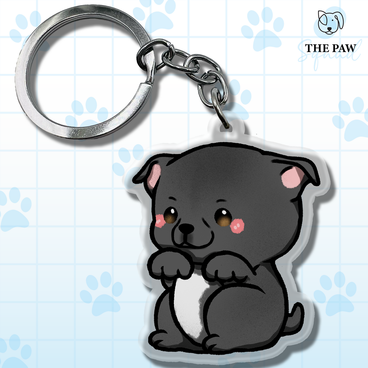 Staffordshire Bull Terrier (Pitbull) Keychain