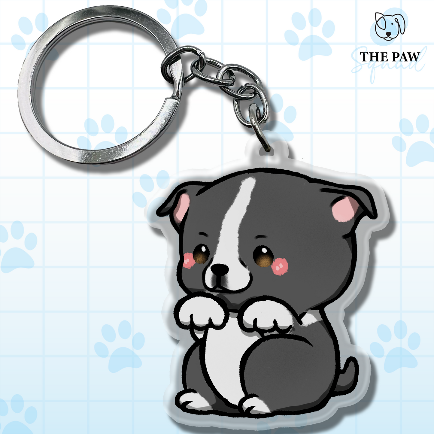 Staffordshire Bull Terrier (Pitbull) Keychain