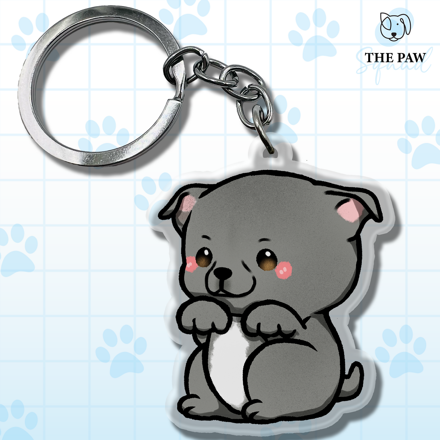 Staffordshire Bull Terrier (Pitbull) Keychain