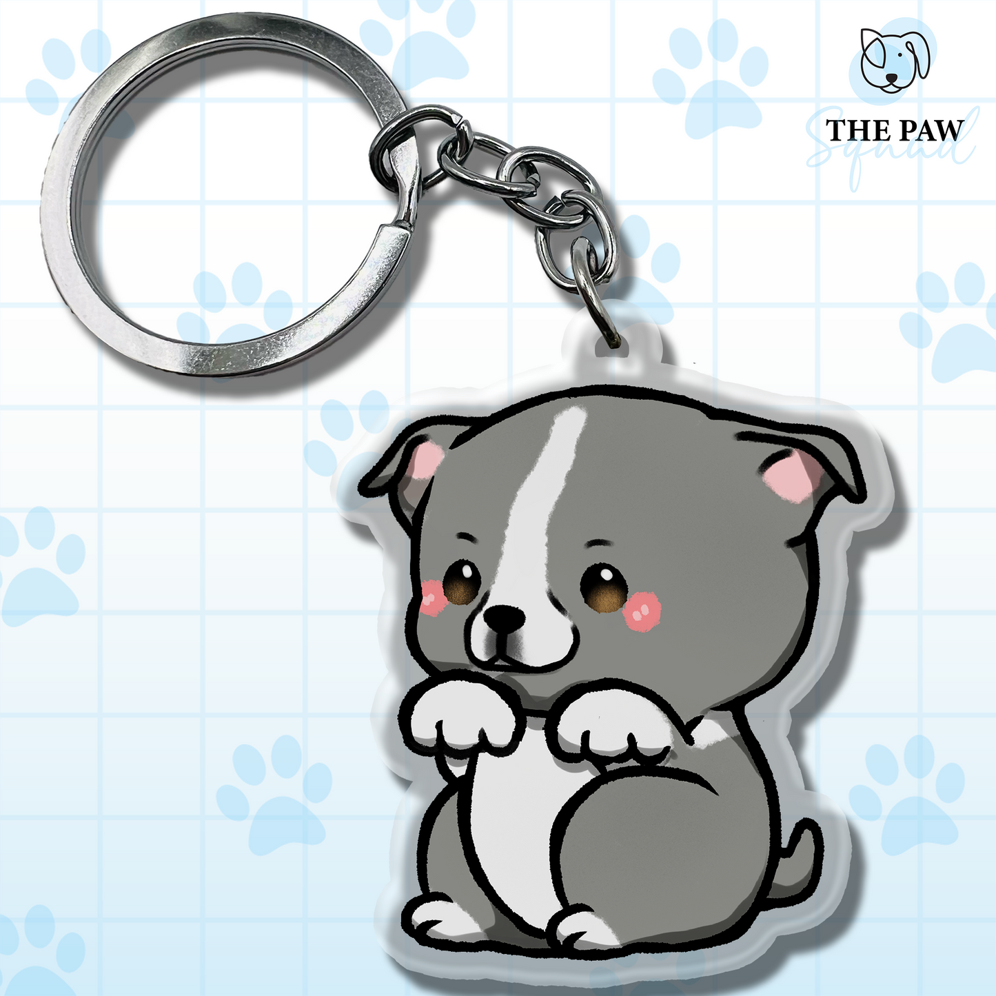 Staffordshire Bull Terrier (Pitbull) Keychain