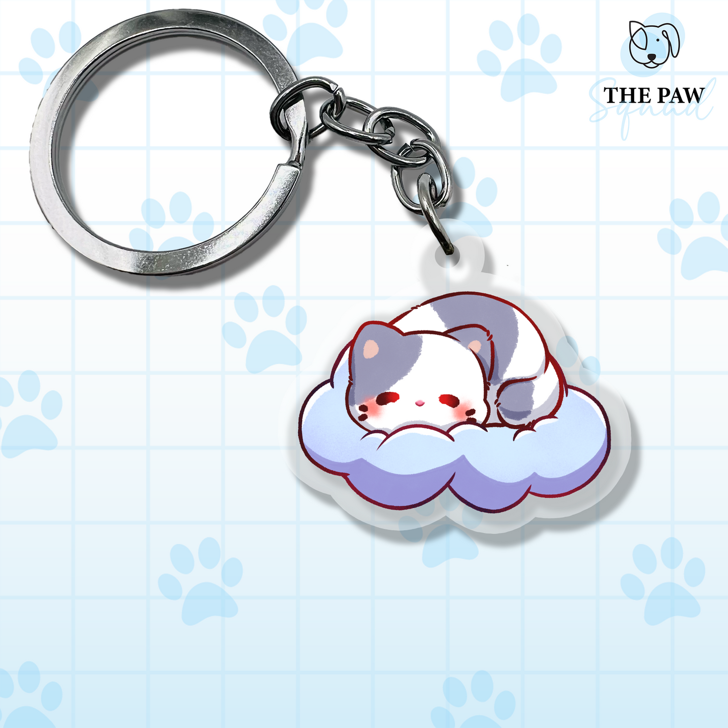 Cloud Cat Keychain