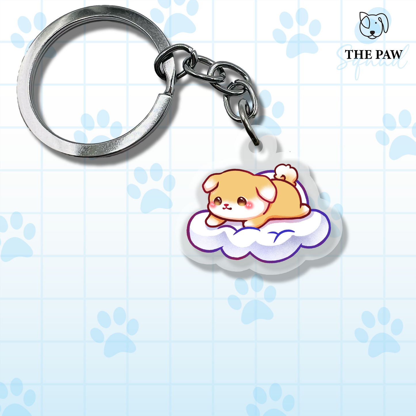 Cloud Dog Keychain