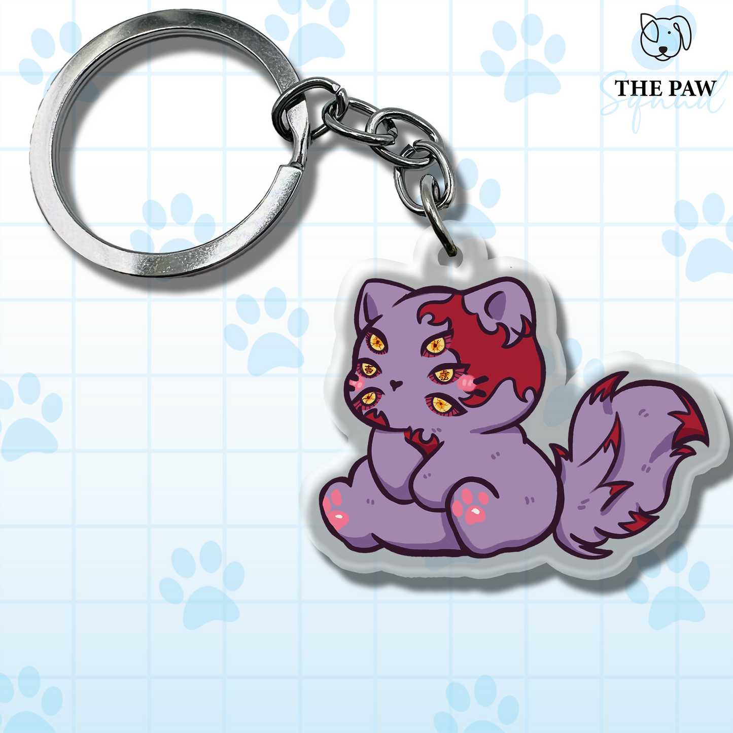 Multi-Eyed Cat Keychain