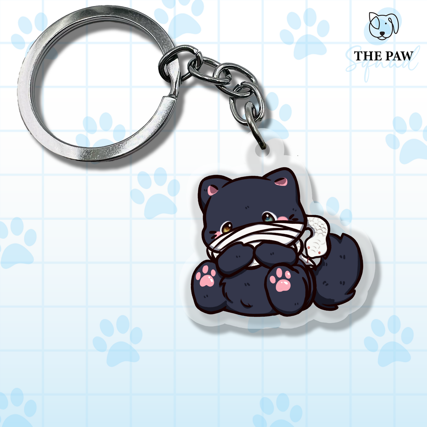 Cat and Snake Keychain