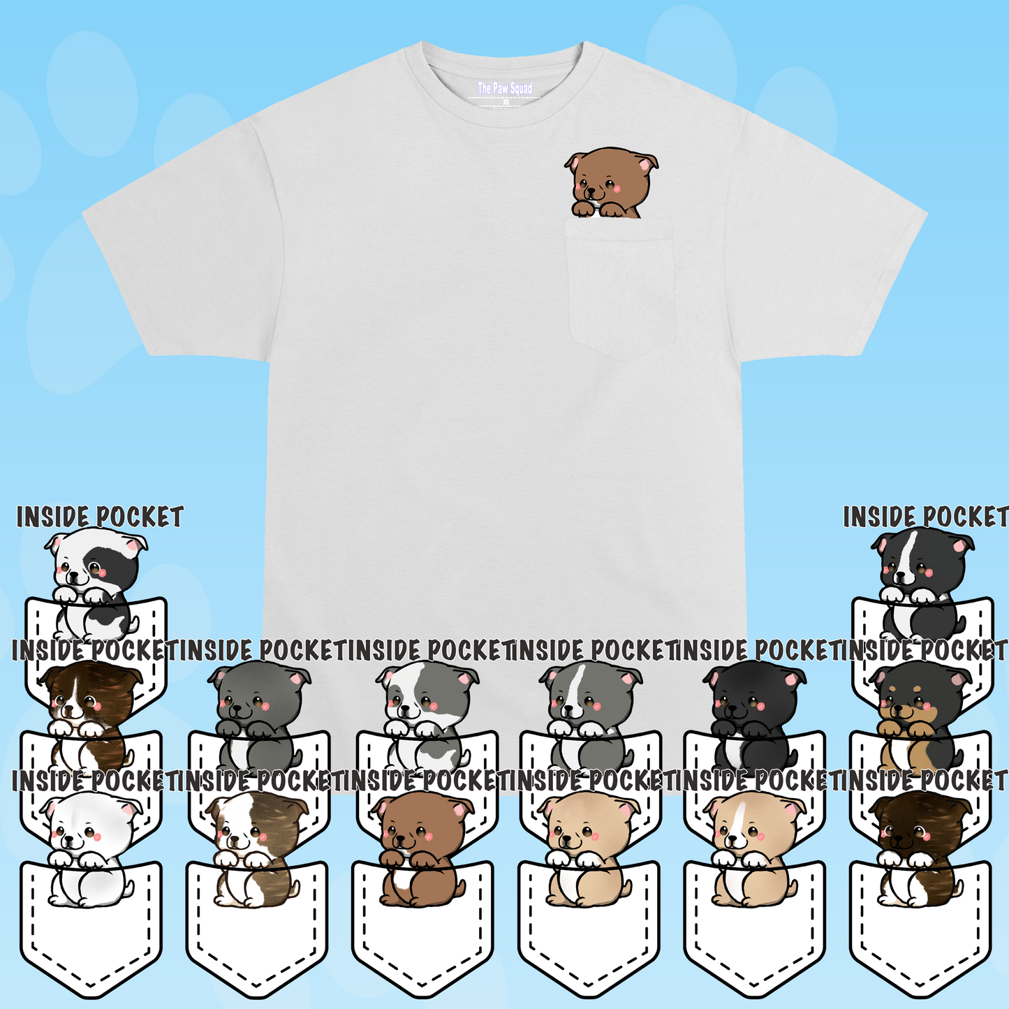 Staffordshire Bull Terrier (Pitbull) Pocket Shirt