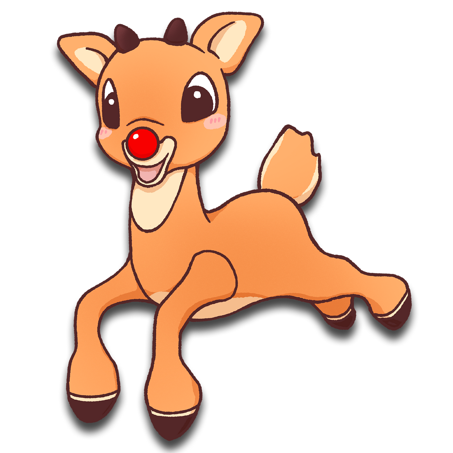 Red Nose Reindeer Sticker