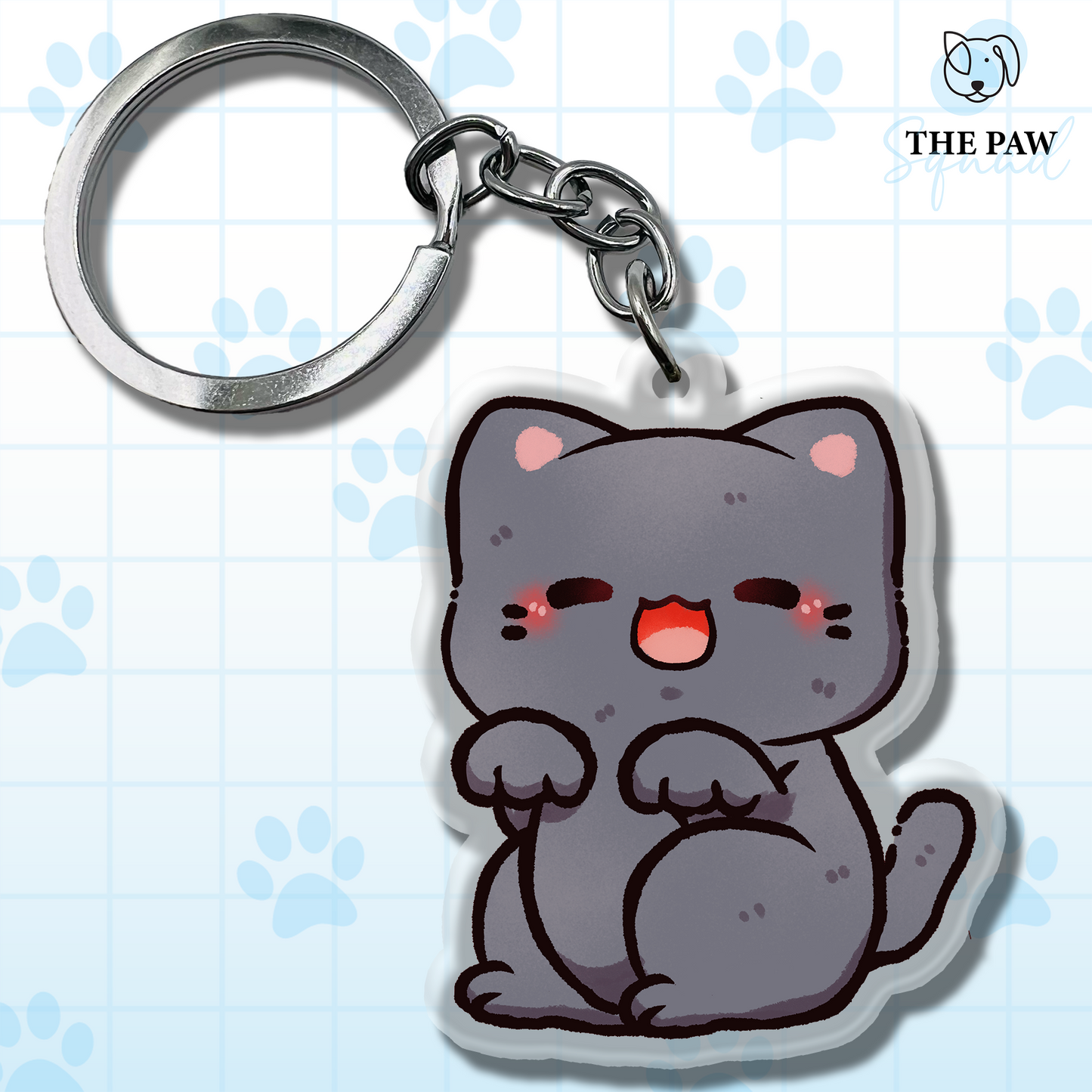 Domestic Short Haired Cat Keychain