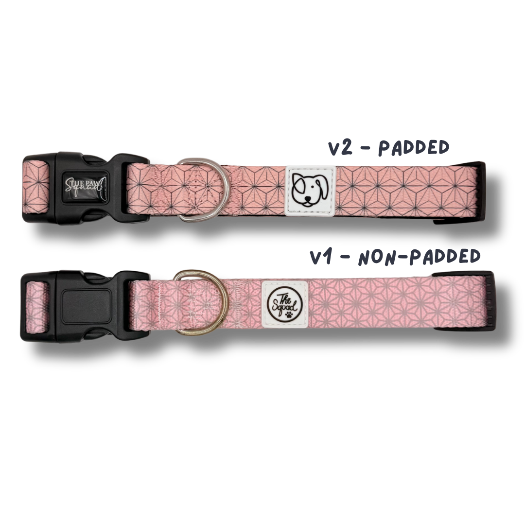 Pink Asanoha Dog Collar
