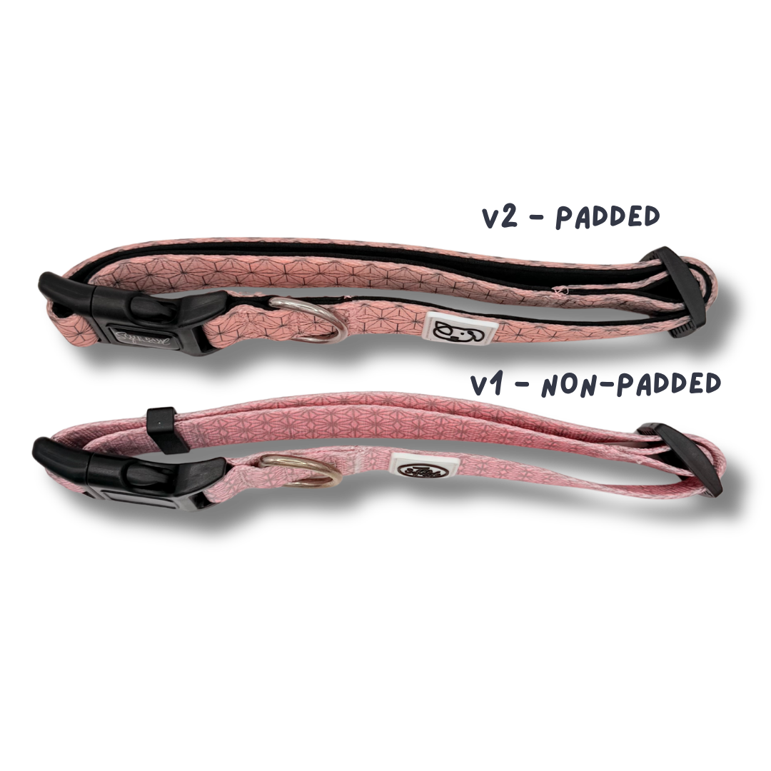 Pink Asanoha Dog Collar