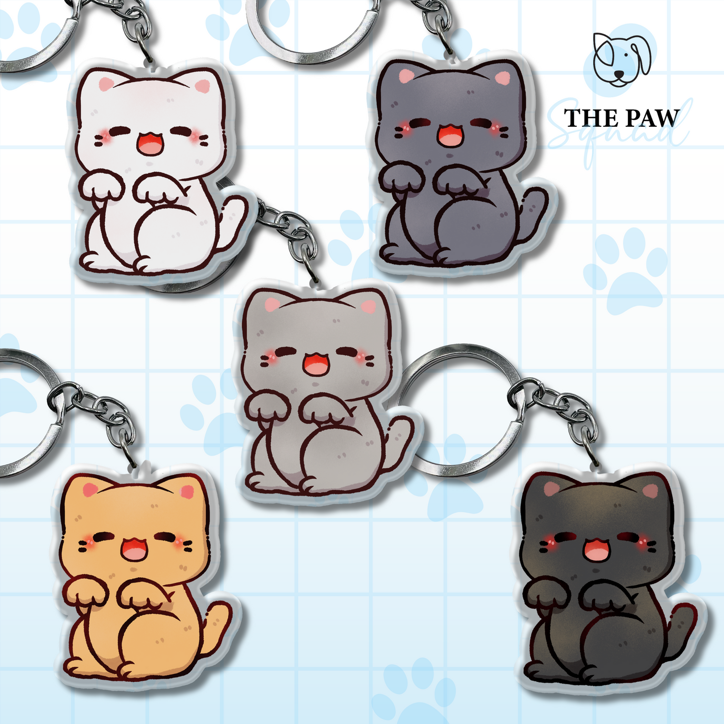Domestic Short Haired Cat Keychain