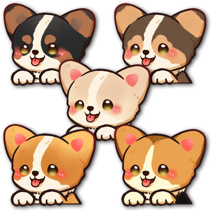 Corgi Peeker Sticker