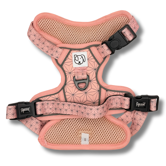 Pink Asanoha No Pull Dog Harness