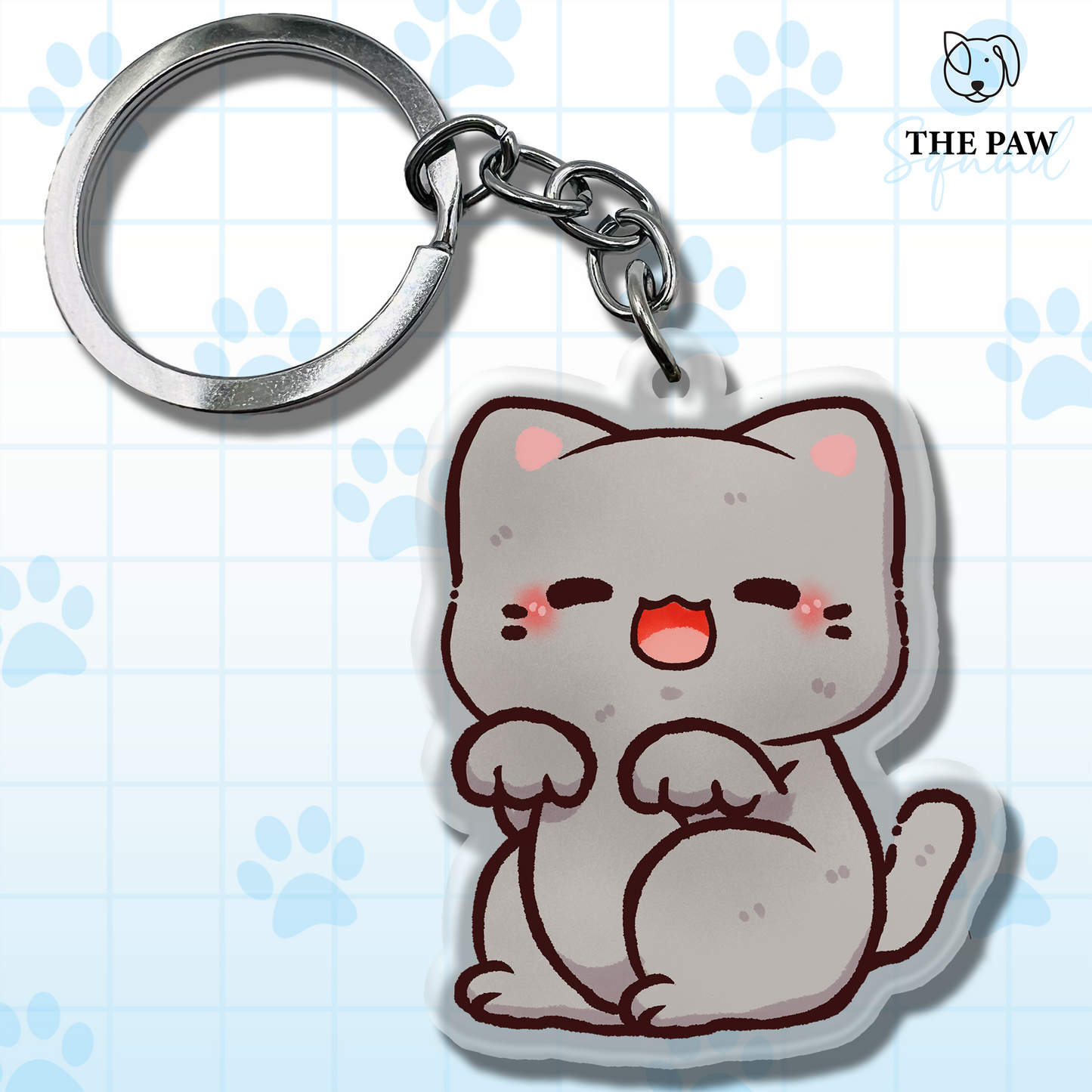 Domestic Short Haired Cat Keychain