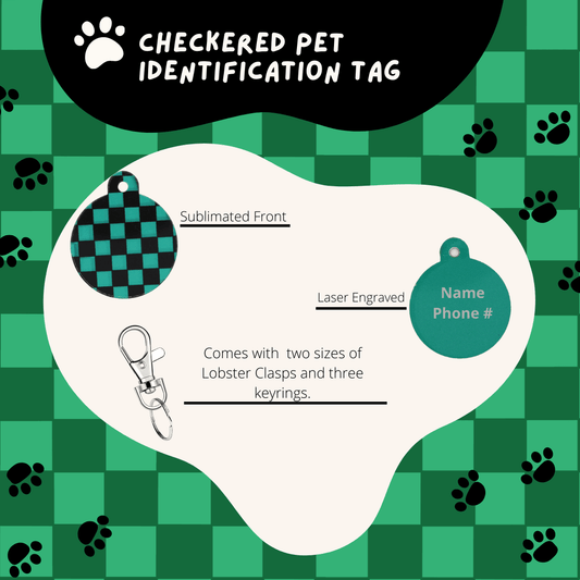 Checkered Pet Tag - The Paw Squad
