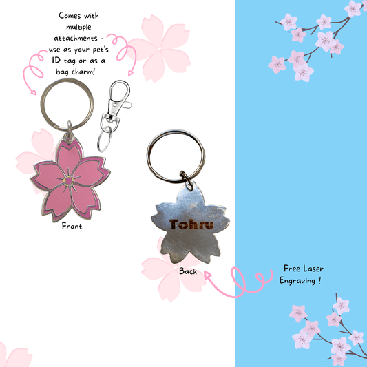 Sakura Flower Pet Tag - The Paw Squad
