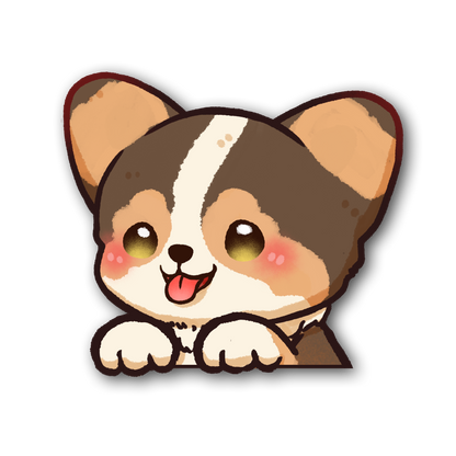 Corgi Peeker Sticker